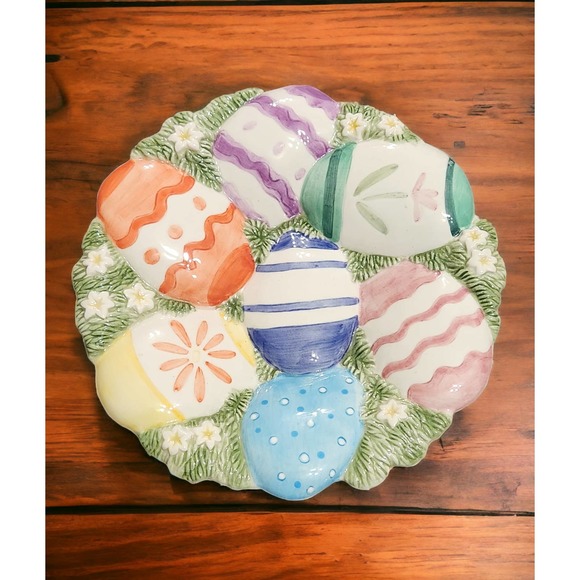 Fitz and Floyd Essentials CHICKS AND EGGS CANAPE/HANGING PLATE Vintage - Picture 1 of 6